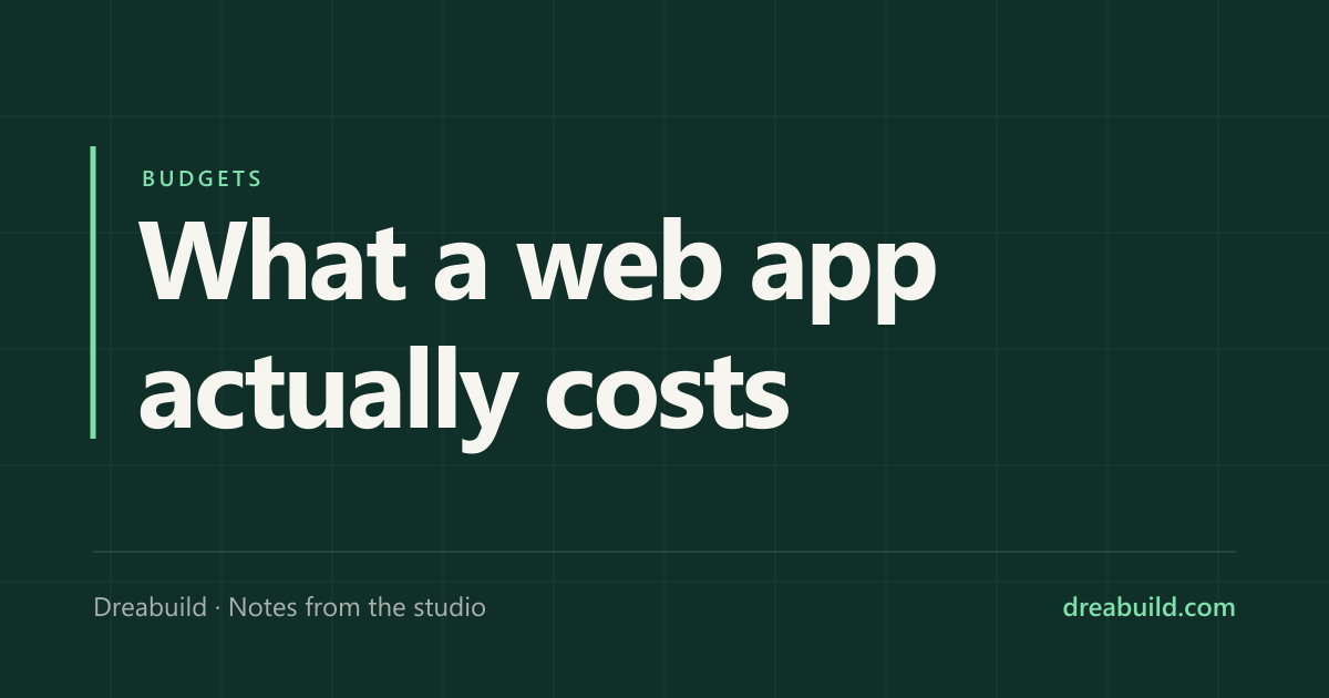 Notes from the studio: what a web app actually costs